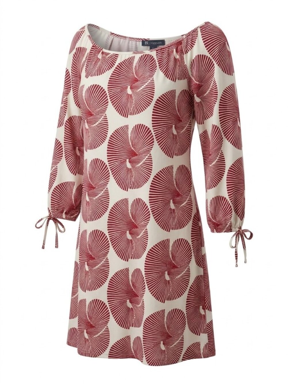 BluHeaven Geometric Pinwheel Mini Dress With Tie Cuff Small